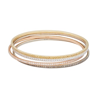 Vintage And Estate Jewelry 18k White, Rose, Yellow and Black Gold Diamond 4 Set Bangle Vintage And Estate Jewelry 18k White, Rose, Yellow and Black Gold Diamond 4 Set Bangle