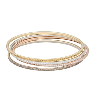 Vintage And Estate Jewelry 18k White, Rose, Yellow and Black Gold Diamond 4 Set Bangle Vintage And Estate Jewelry 18k White, Rose, Yellow and Black Gold Diamond 4 Set Bangle