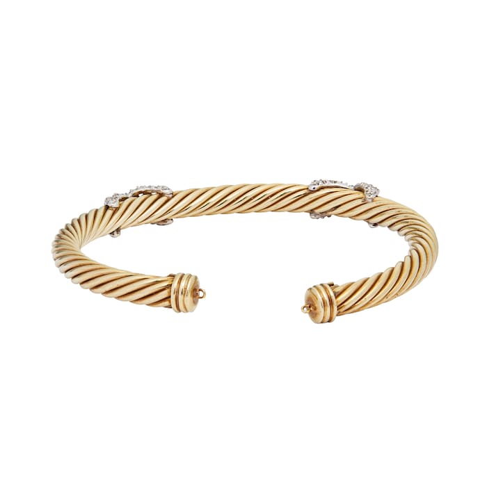 Betteridge Estate 14k Yellow Gold 0.80cttw Diamond Twist Cuff Bracelet