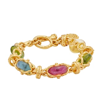 Vintage And Estate Jewelry 22k Yellow Gold Gem Set Bracelet