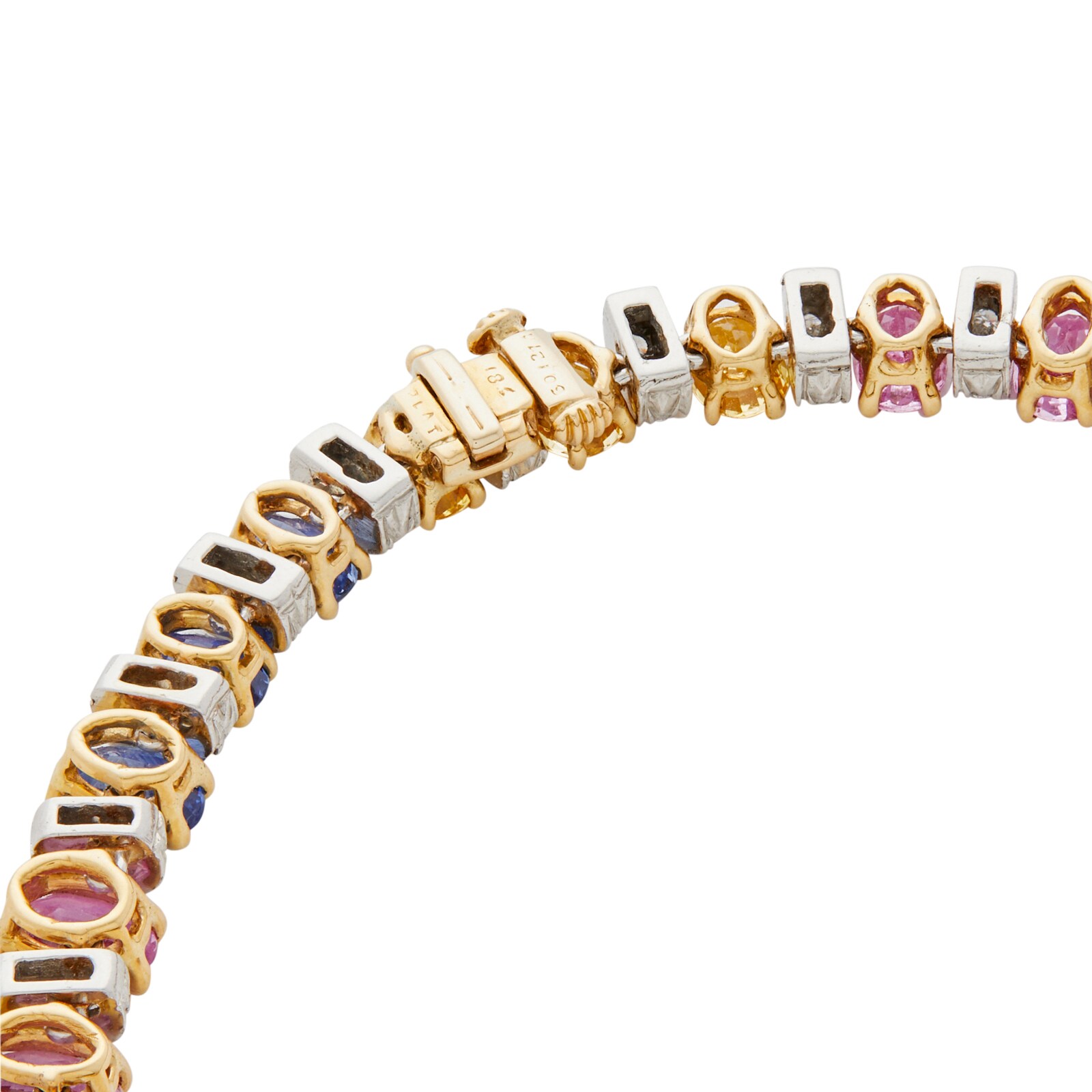 Vintage And Estate Jewelry 18k White and Yellow Gold Oscar Heyman 2.99cttw Diamond and Sapphire Necklace