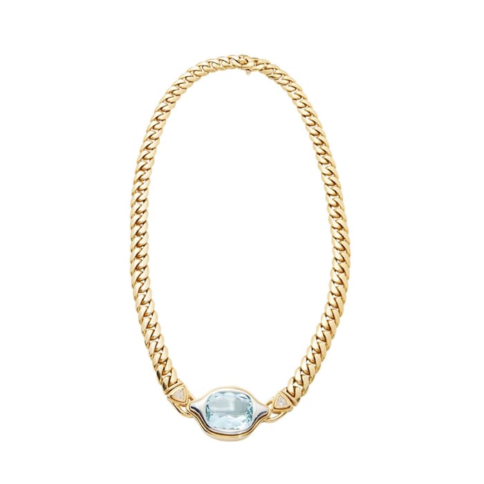 Betteridge Estate 18K Yellow Gold & Platinum Aquamarine & Diamond Necklace