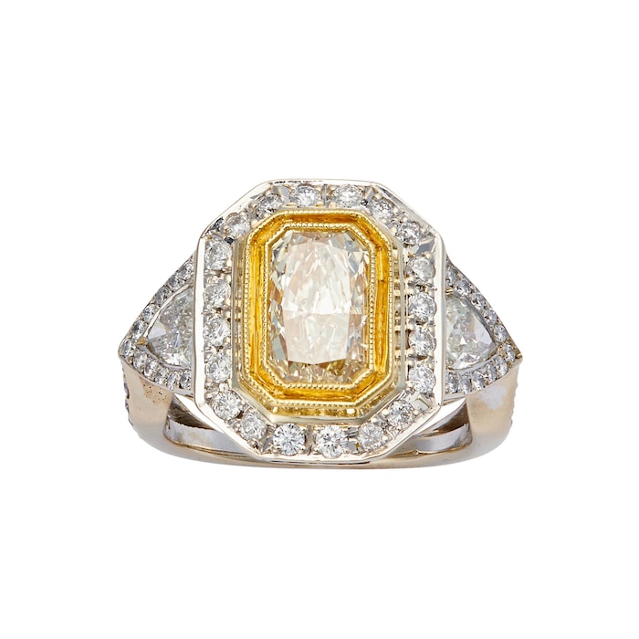 Betteridge Estate 18k Yellow and White Gold Mixed Cut Diamond Ring