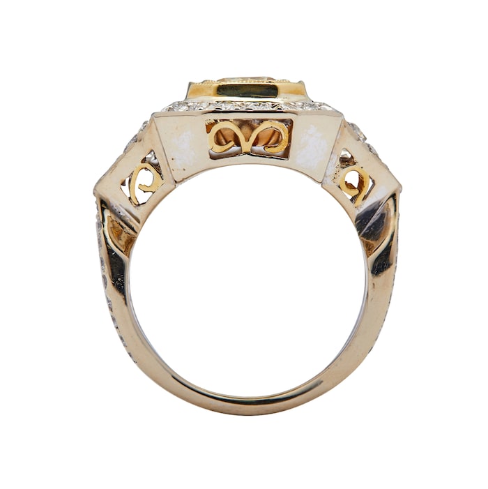 Vintage And Estate Jewelry 18k Yellow and White Gold Mixed Cut Diamond Ring