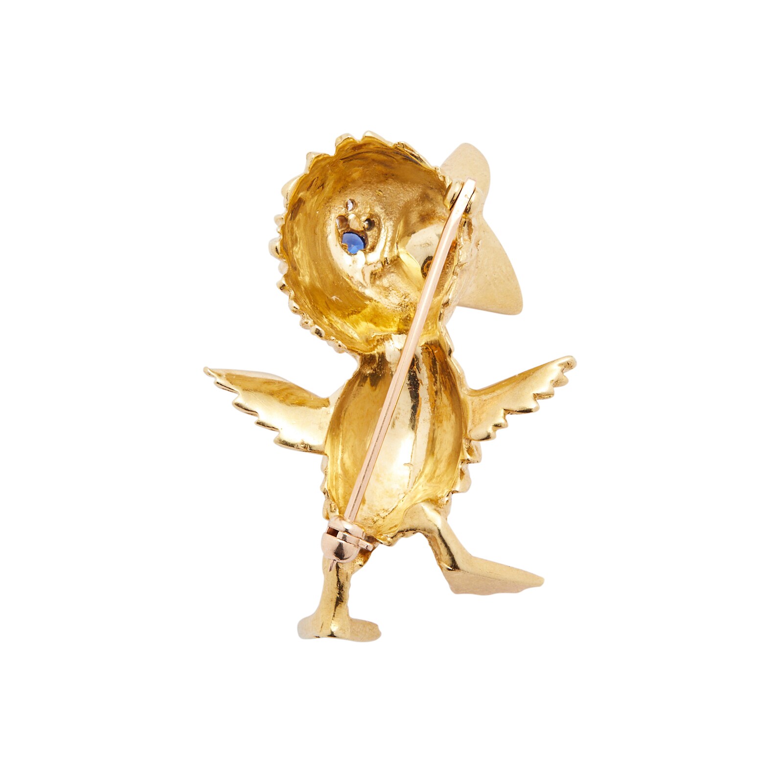 Vintage And Estate Jewelry 18k Yellow Gold 0.03cttw Diamond 35mm Duck Pin