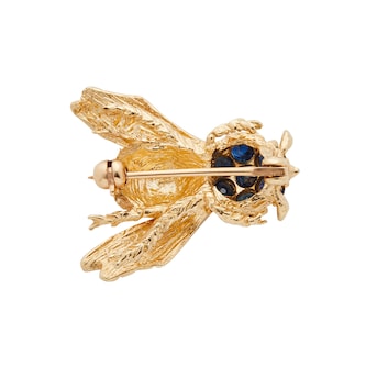 Vintage And Estate Jewelry 18k Yellow Gold Black Diamond Bee Pin 22mm Vintage And Estate Jewelry 18k Yellow Gold Black Diamond Bee Pin 22mm