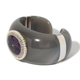 Vintage And Estate Jewelry Pre-Owned 18K White Gold Verdura Diamond & Multi-Color Stone Bracelet - Size 6.5