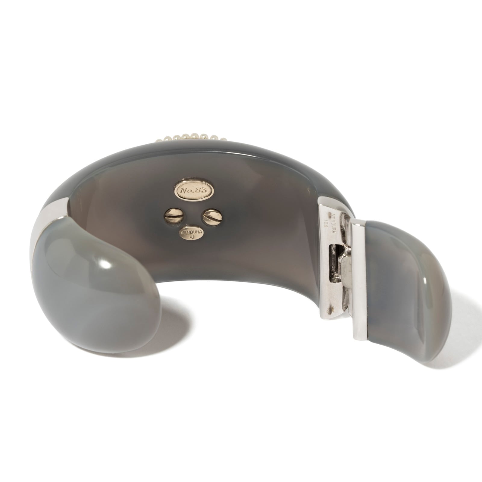 Vintage And Estate Jewelry Pre-Owned 18K White Gold Verdura Diamond & Multi-Color Stone Bracelet - Size 6.5