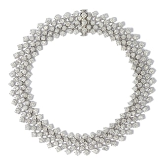 Vintage And Estate Jewelry 18K White Gold Crieri Diamond Bracelet - Size 7