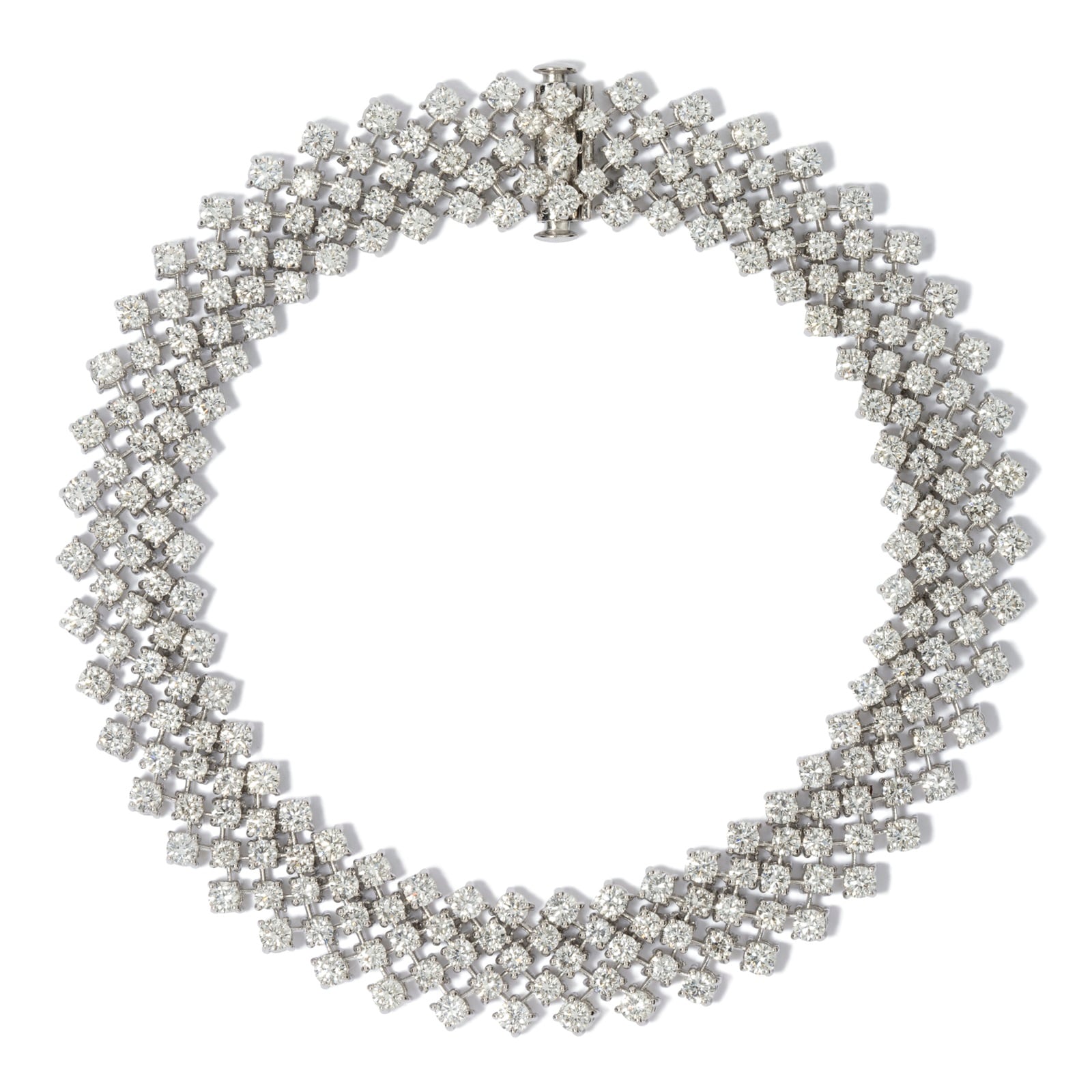 Vintage And Estate Jewelry 18K White Gold Crieri Diamond Bracelet - Size 7