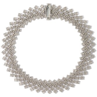 Vintage And Estate Jewelry 18K White Gold Crieri Diamond Bracelet - Size 7