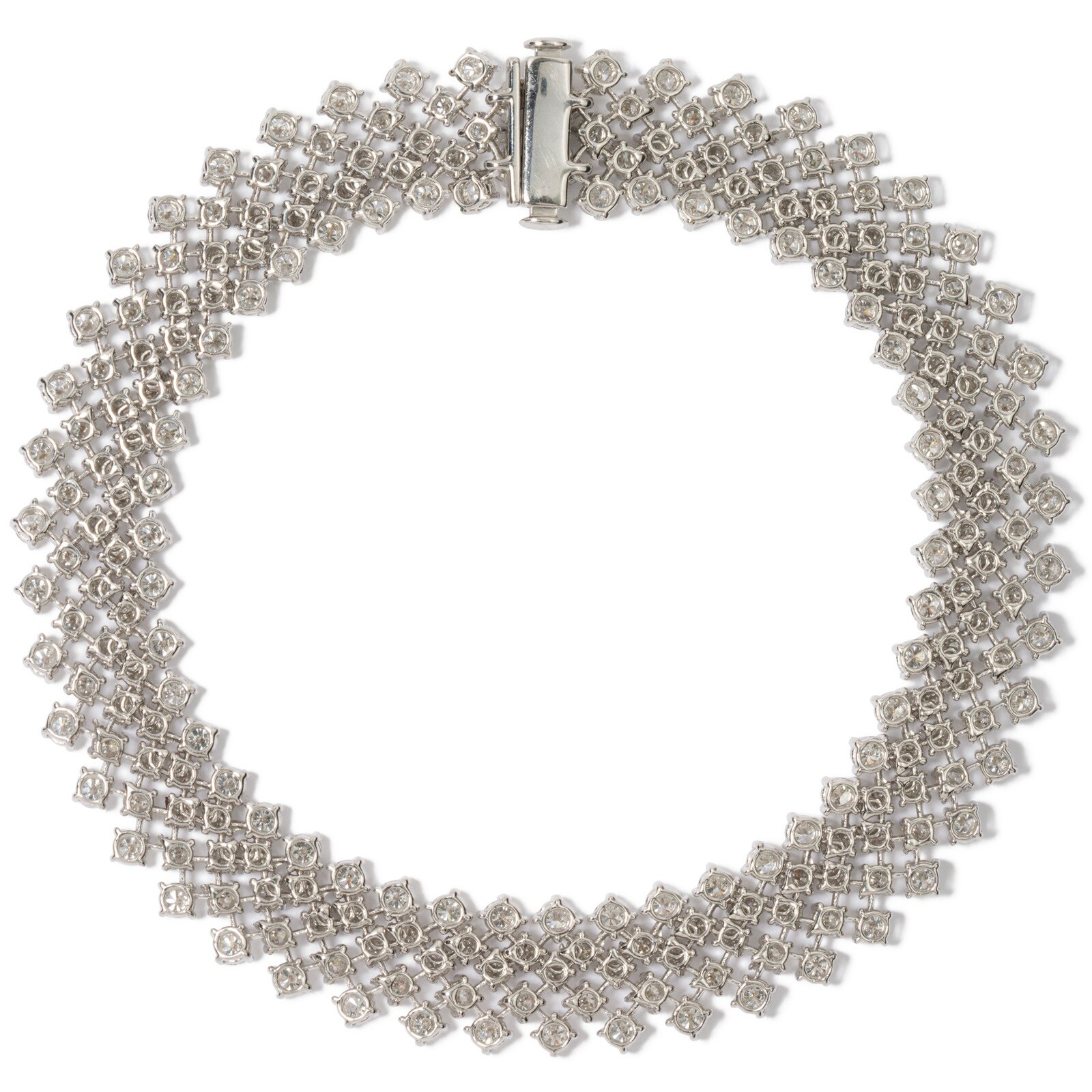 Vintage And Estate Jewelry 18K White Gold Crieri Diamond Bracelet - Size 7