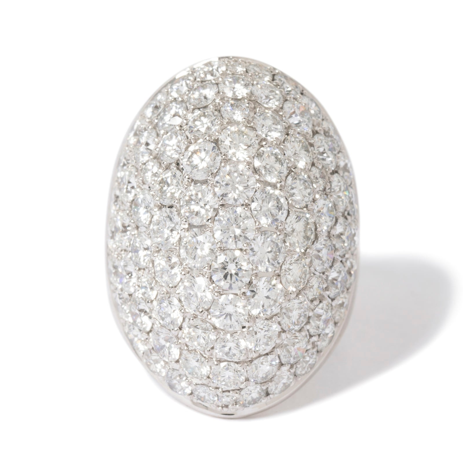 Vintage And Estate Jewelry Contemporary 18K White Gold Hans D. Krieger Diamond Ring - Size 7.75