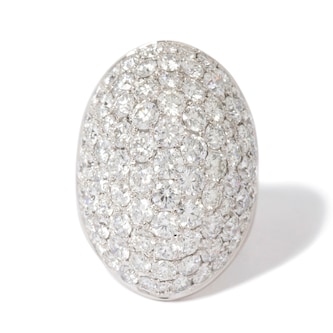 Vintage And Estate Jewelry Contemporary 18K White Gold Hans D. Krieger Diamond Ring - Size 7.75