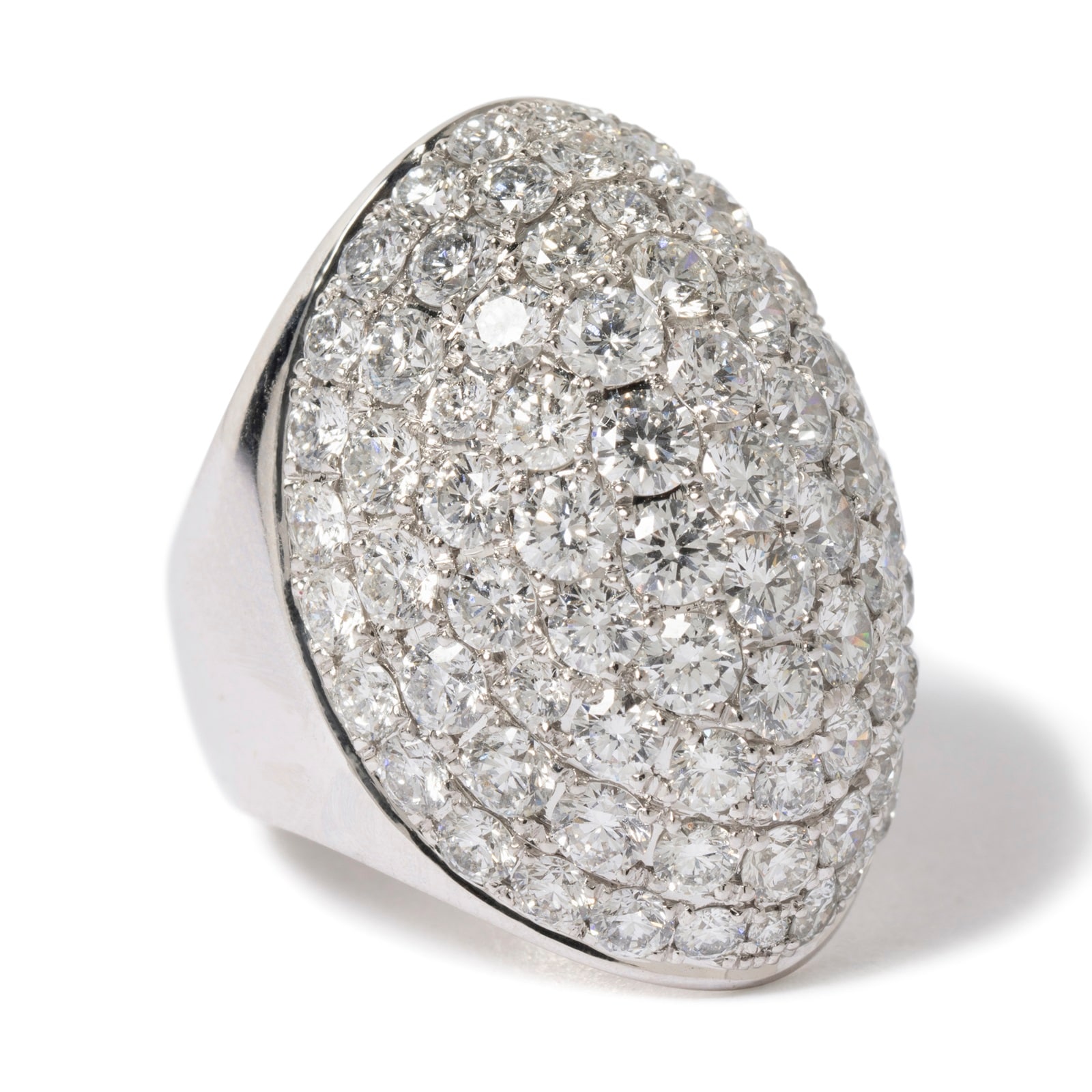 Vintage And Estate Jewelry Contemporary 18K White Gold Hans D. Krieger Diamond Ring - Size 7.75