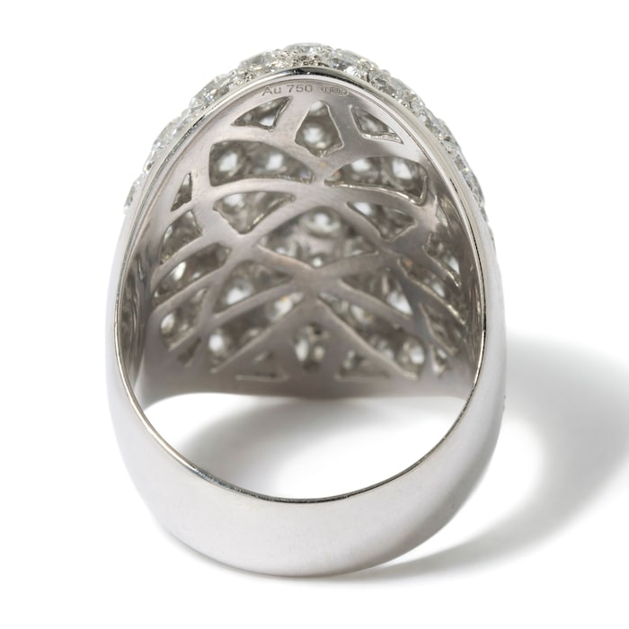 Vintage And Estate Jewelry Contemporary 18K White Gold Hans D. Krieger Diamond Ring - Size 7.75