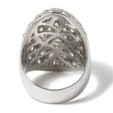 Vintage And Estate Jewelry Contemporary 18K White Gold Hans D. Krieger Diamond Ring - Size 7.75