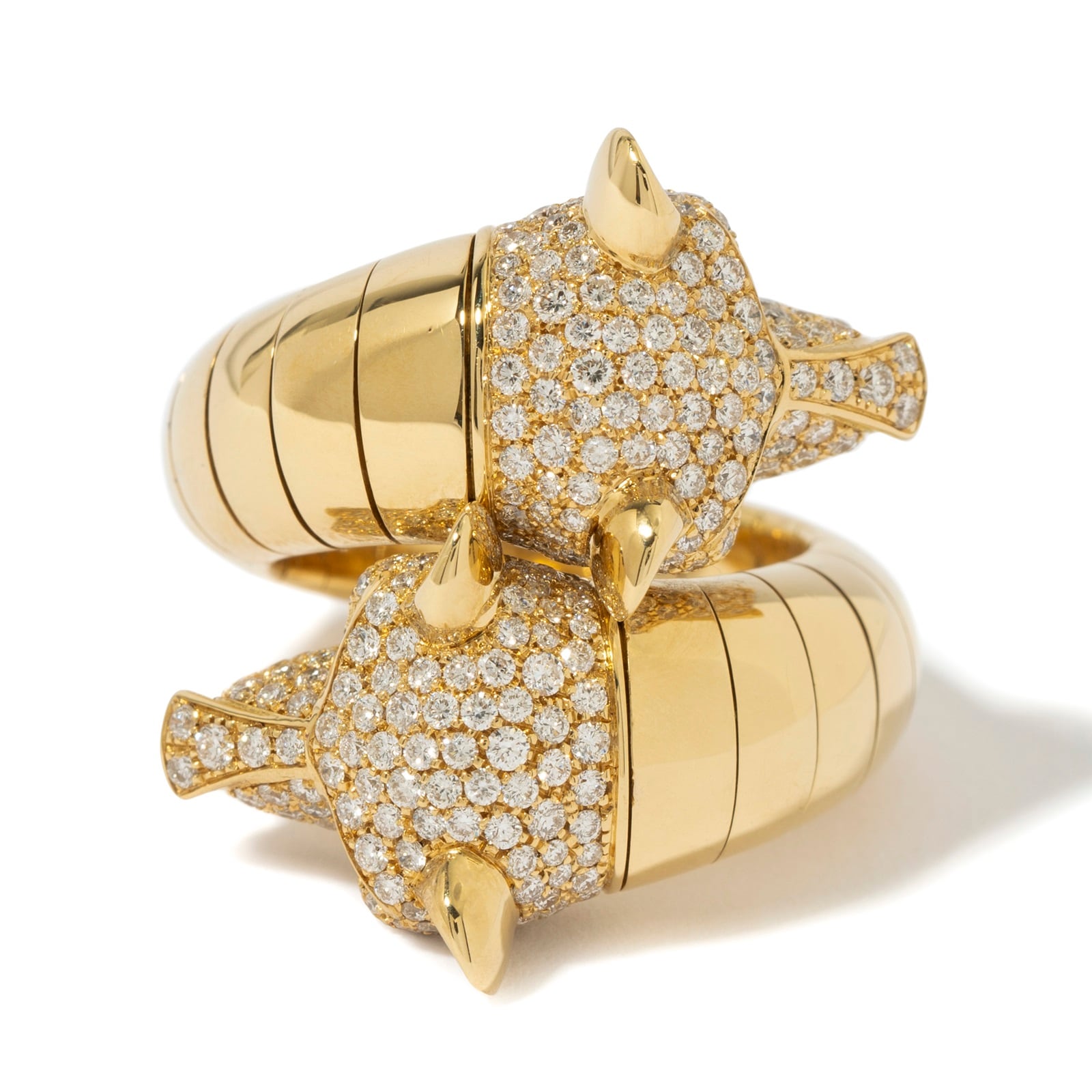 Vintage And Estate Jewelry Contemporary 18K Yellow Gold Salavetti Emerald & Diamond Ring - Size 7 Vintage And Estate Jewelry Contemporary 18K Yellow Gold Salavetti Emerald & Diamond Ring - Size 7