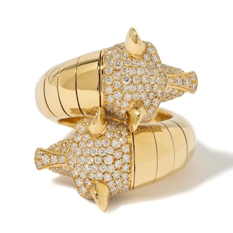 Vintage And Estate Jewelry Contemporary 18K Yellow Gold Salavetti Emerald & Diamond Ring - Size 7 Vintage And Estate Jewelry Contemporary 18K Yellow Gold Salavetti Emerald & Diamond Ring - Size 7