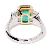Vintage And Estate Jewelry Contemporary 18K Yellow & White Salavetti Colori Emerald & Diamond Ring - Size 7