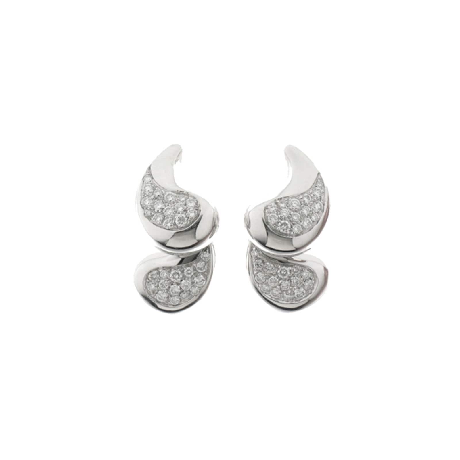 Vintage And Estate Jewelry Refined 18K White Gold Marina B Diamond Vintage Earrings