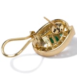 Vintage And Estate Jewelry Opulent 18K Yellow Gold KRYPELL Emerald & Diamond Vintage Earrings
