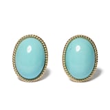 Vintage And Estate Jewelry 14K Yellow Gold Effy Turquoise Contemporary Earrings