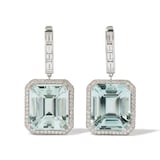 Pre-Owned Hans D. Krieger 18ct White Gold Hans D. Krieger Aquamarine & Diamond Earrings