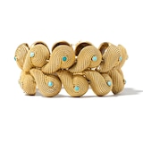 Vintage And Estate Jewelry Vintage 1960's 18K Yellow Gold Ventrella Turquoise Bracelet