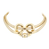 Pre-Owned Mauboussin Platinum & 18ct Yellow Gold 0.40ct Diamond Retro Choker Necklace - 15in