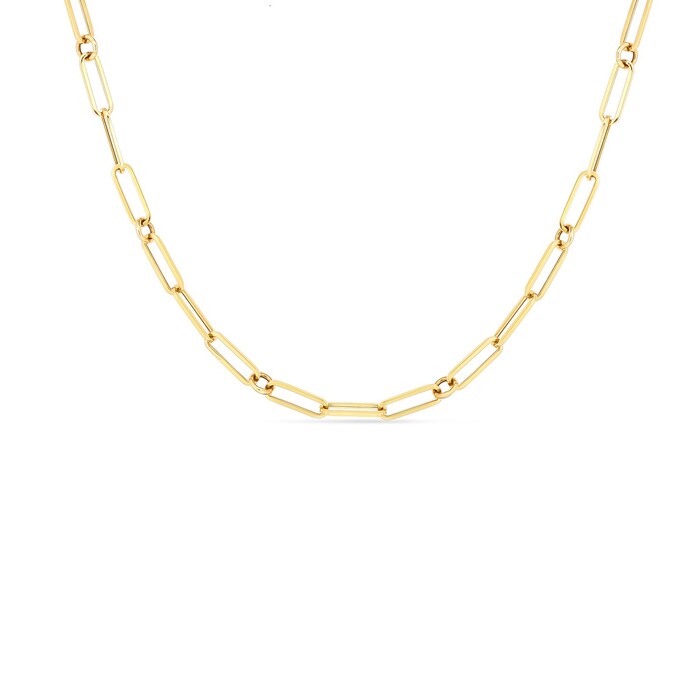 Roberto Coin 18k Yellow Gold 18" Paperclip Link Chain Necklace