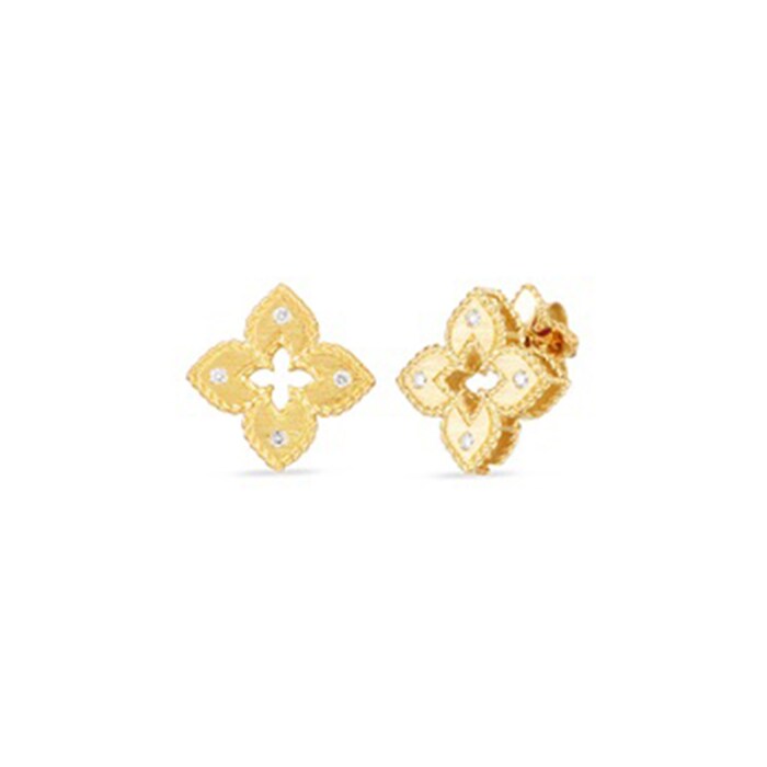 Roberto Coin 18k Yellow Gold Venetian Princess 0.05cttw Diamond Stud Earrings