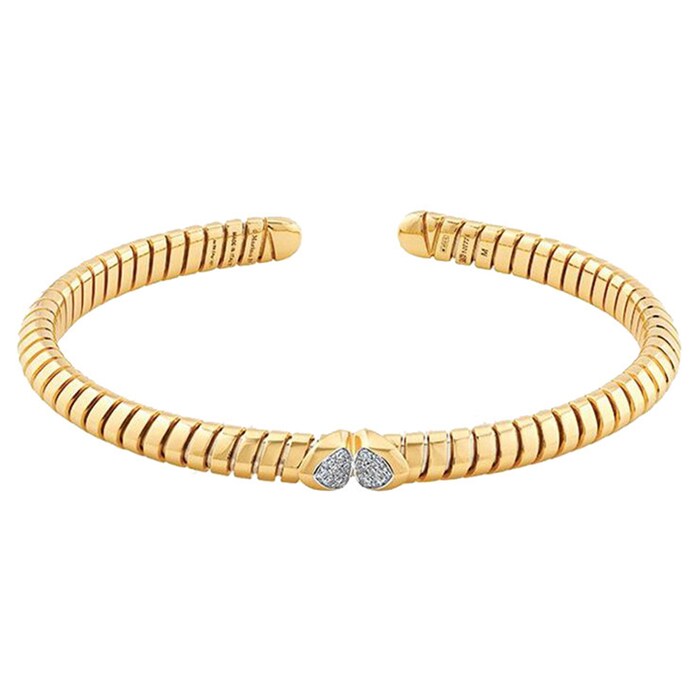 Marina B 18k Yellow Gold 0.08cttw Diamond Trisolina Bangle