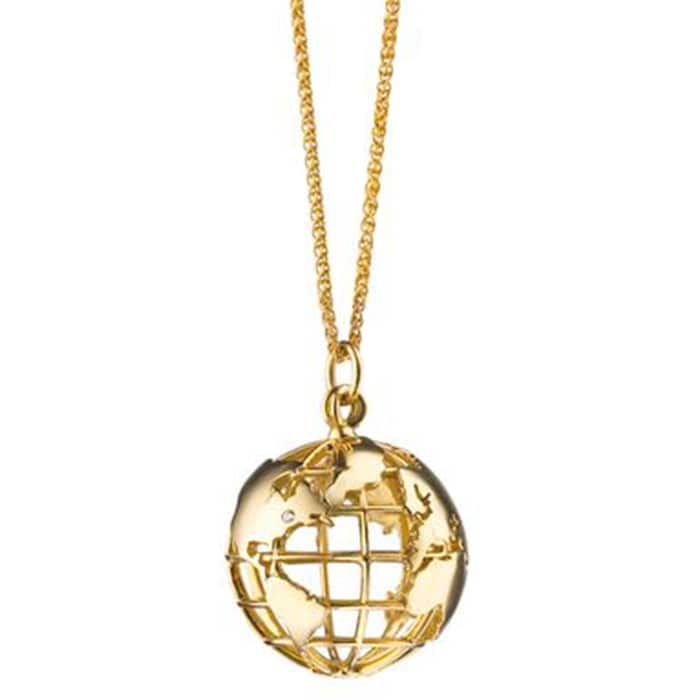 Monica Rich Kosann 18k Yellow Gold My Earth 7/8"Charm Pendant 36"