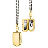 Monica Rich Kosann 18k Yellow Gold and Black Steel Horseshoe Locket Necklace