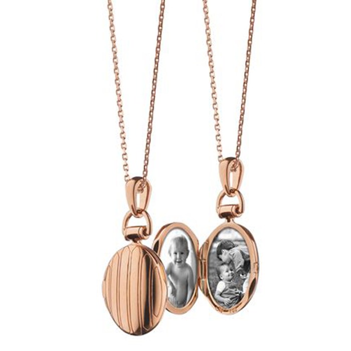 Monica Rich Kosann 18k Rose Gold Small Oval Anna Locket Necklace