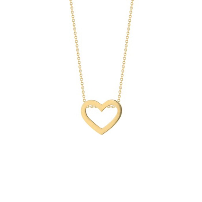 Roberto Coin 18k Yellow Gold Open Heart Pendant 16-18"