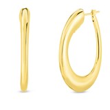 Roberto Coin 18k Yellow Gold Oro Tapered Oval Hoop Earrings
