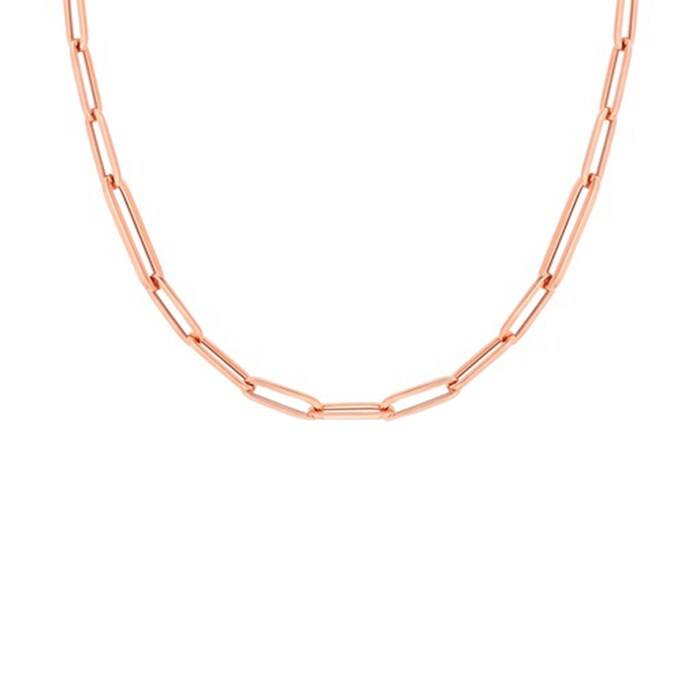 Roberto Coin 18k Rose Gold Paperclip Link Chain Necklace 17"