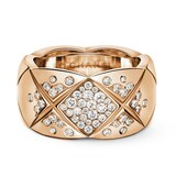 Chanel 18k Beige Gold 0.44cttw Diamond Medium Coco Crush Band Size 7