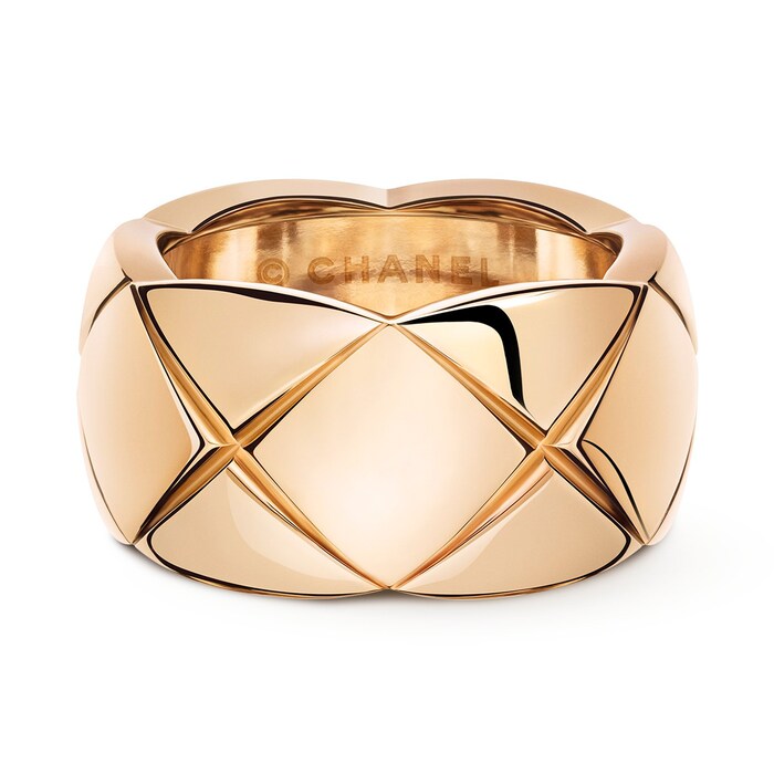 Chanel 18k Beige Gold Coco Crush Large Band Size 6.25