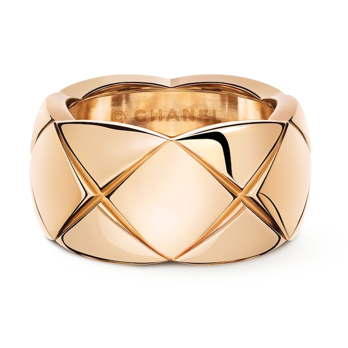 Chanel 18k Beige Gold Coco Crush Large Band Size 7.5