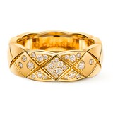 Chanel 18k Yellow Gold 0.18cttw Diamond Coco Crush Small Band Size 5.75