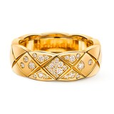 Chanel 18k Yellow Gold 0.18cttw Diamond Coco Crush Small Band Size 7.25