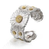 Buccellati Sterling Silver 1.60cttw Diamond Blossoms Margherita Cuff Bracelet