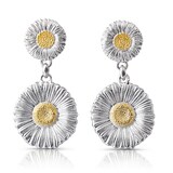 Buccellati Sterling Silver Blossoms Double Daisy Drop Earrings