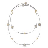 Buccellati Sterling Silver Diamond Blossoms Flower Long Necklace