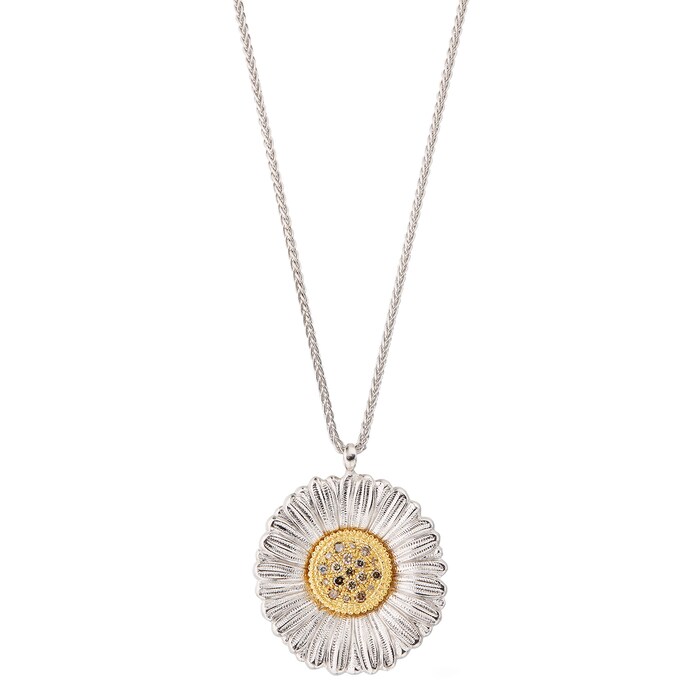 Buccellati Sterling Silver 0.60cttw Diamond Blossoms Daisy Pendant
