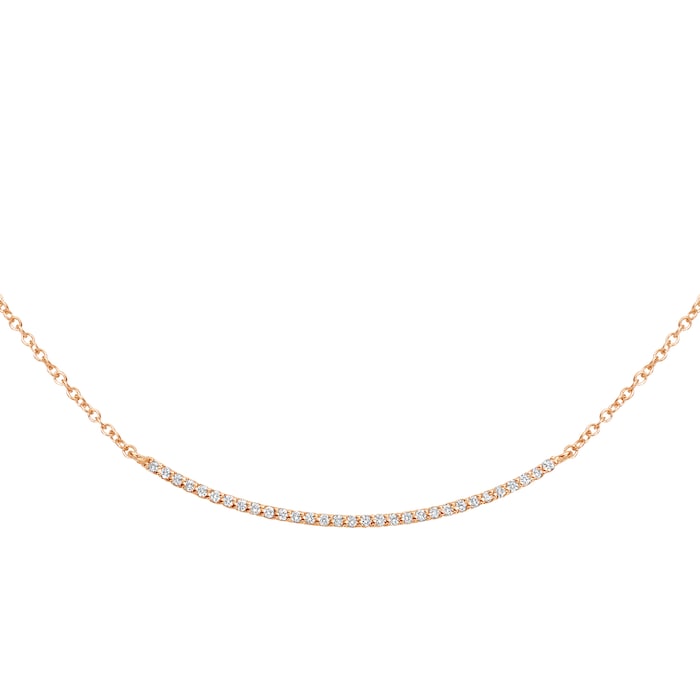 Betteridge 18k Rose Gold 0.15cttw Diamond Curved Bar Necklace