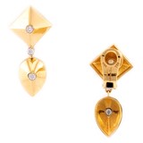 Aletto Brothers 18k Yellow Gold and 0.36cttw Diamond Double Drop Earrings